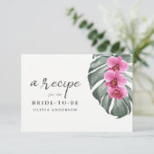 Orchidées roses chaudes sur la carte de recette Mo (Debout devant)