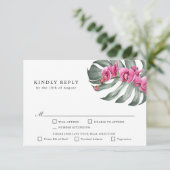 Orchidées roses chaudes Tropical RSVP avec Entres (Debout devant)