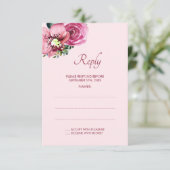 Orchidées roses et cartes de réponse Mariage Rose (Debout devant)