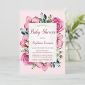 Orchidées roses et Roses Invitations de douche pou (Debout devant)
