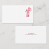 Orchidées roses Mariage Cartes de nom (Devant / Derrière)