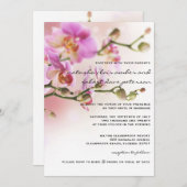 Orchidées roses romantiques Faire-part de mariage (Devant / Derrière)