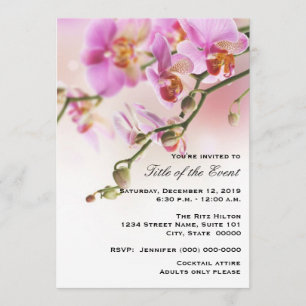 Orchidées Roses Romantiques Votre Invitation à l'É