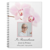 Orchidées roses sur White Funeral Memorial livre d (Devant)