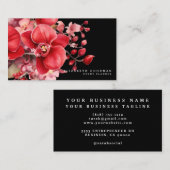 Orchidées rouges classiques Cartes de visite noirs (Devant / Derrière)