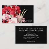 Orchidées rouges classiques Cartes de visite noirs (Devant / Derrière)
