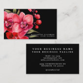 Orchidées rouges classiques Cartes de visite noirs (Devant / Derrière)