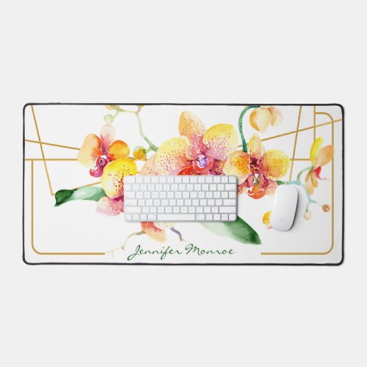 Orchidées rouges et jaunes personnalisées (Clavier et souris)