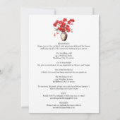 Orchidées rouges Invitations de mariage d'été d'hi (Dos)