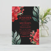 Orchidées rouges Invitations de mariage d'été d'hi (Debout devant)
