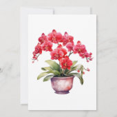 Orchidées rouges Invitations de mariage d'été d'hi (Dos)