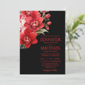 Orchidées Rouges Tout En Un Mariage Invitations (Debout devant)