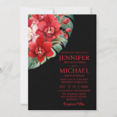 Orchidées Rouges Tout En Un Mariage Invitations (Devant)
