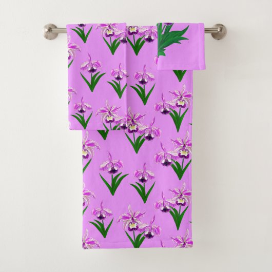 Orchidées sauvages - Orchidées violettes et feuill (En situation)