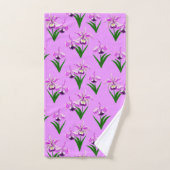 Orchidées sauvages - Orchidées violettes et feuill (Serviette à main)