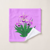 Orchidées sauvages - Orchidées violettes et feuill (Gant de toilette)