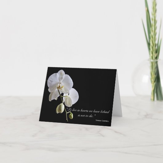 Orchidées sur le Merci noir pour votre sympathie (Devant)