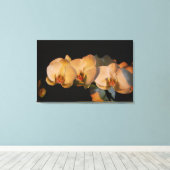 orchidées sur toile imprimée du coucher de soleil (Insitu (Plancher de Bois))