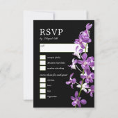 Orchidées violettes, carte RSVP de mariage élégant (Devant)
