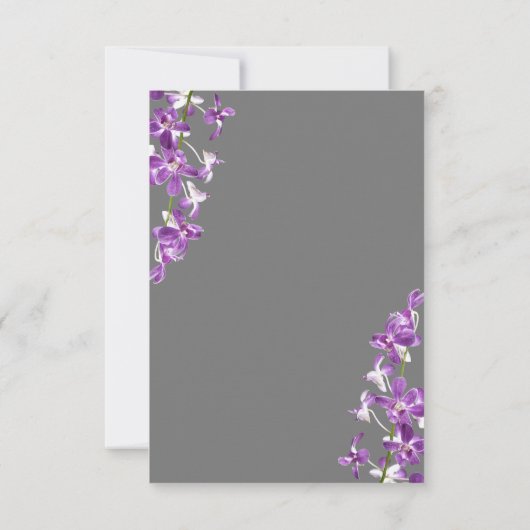 Orchidées violettes, carte RSVP de mariage élégant (Dos)