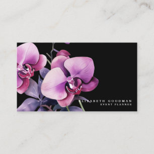Orchidées violettes classiques Cartes de visite no