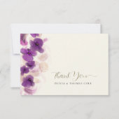 Orchidées violettes classiques Merci Mariage or (Devant)