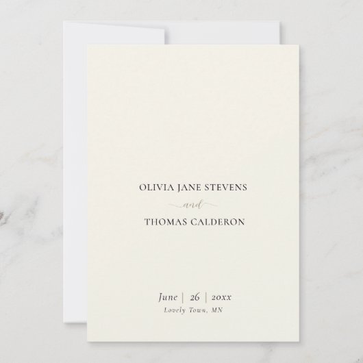 Orchidées Violettes Écru Élégant Mariage Carte Enc (Dos)