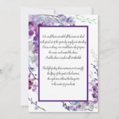 Orchidées violettes Invitation de colibris (Dos)