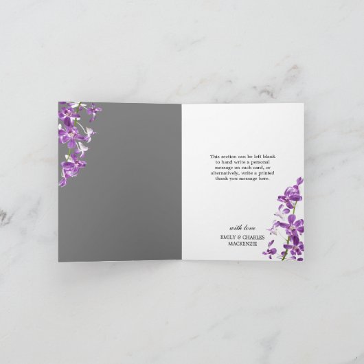 Orchidées violettes, Merci de mariage élégant mode (Intérieur)