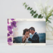 Orchidées violettes modernes Mariage d'or Merci ph (Debout devant)