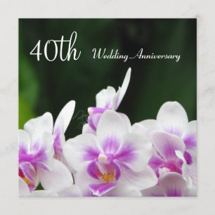 Orchids 40th Wedding Jubileum Uitnodiging