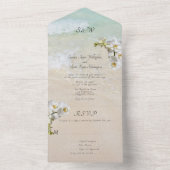 Orchids Beach Scene Mariage All-in-one Invitation (À l'intérieur)