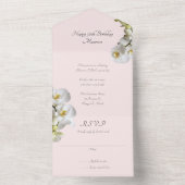 Orchids Bleek Roze haar verjaardag All In One Uitnodiging (Binnen)