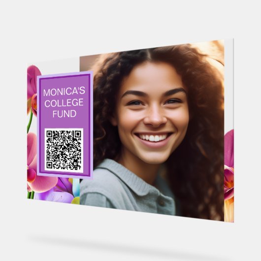 Orchids Custom QR Code Sign (Angle)