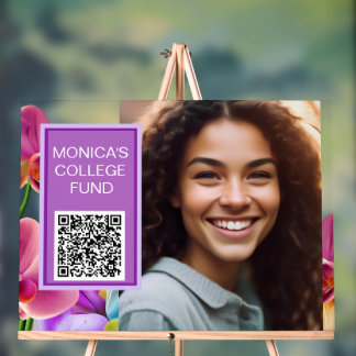 Orchids Custom QR Code Sign Acryl Bord