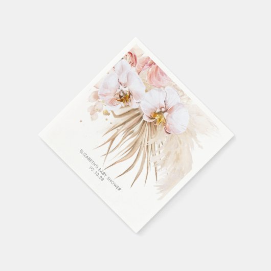 Orchids en Pampas Grass Elegant Boho Servet (Hoek)