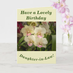 Orchids Floral Birthday Card for Daughter-in-Law Kaart