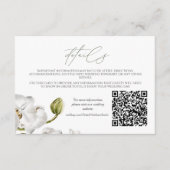 Orchids Frame Elegant Tropical Wedding QR code Informatiekaartje (Voorkant)