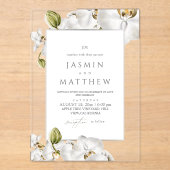 Orchids Frame Elegant Wedding Acryl Uitnodigingen (Voorkant)