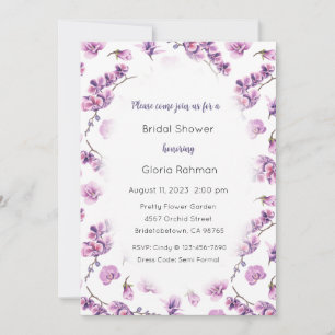 Orchids Invitation, Garden Theme Invitation Kaart