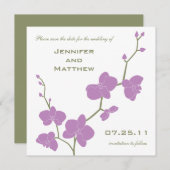 Orchids Save the Date -  Olive en Violet (Voorkant / Achterkant)