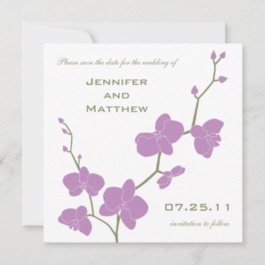 Orchids Save the Date -  Olive en Violet (Voorkant)