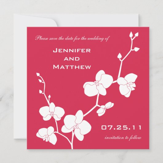 Orchids Save the Date - Red en White (Voorkant)