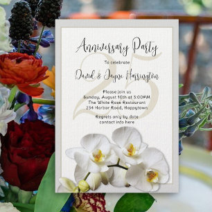Orchids Silver Jubileum Party Invitation Kaart