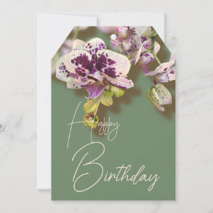 Orchids Tropical Floral Happy Birthday Feestdagenkaart