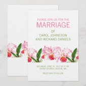 ORCHIDS WEDDING INVITATION | PINK GREEN KAART (Voorkant / Achterkant)