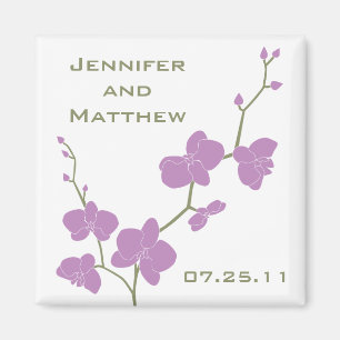 Orchids Wedding Magnet -  Olijf en Violet Magneet