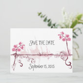 Orchids Wedding Save the Date Card (Debout devant)