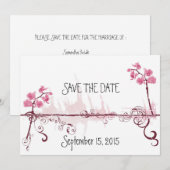 Orchids Wedding Save the Date Card (Devant / Derrière)