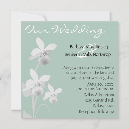 Orchids Wedding Uitnodiging (Voorkant)